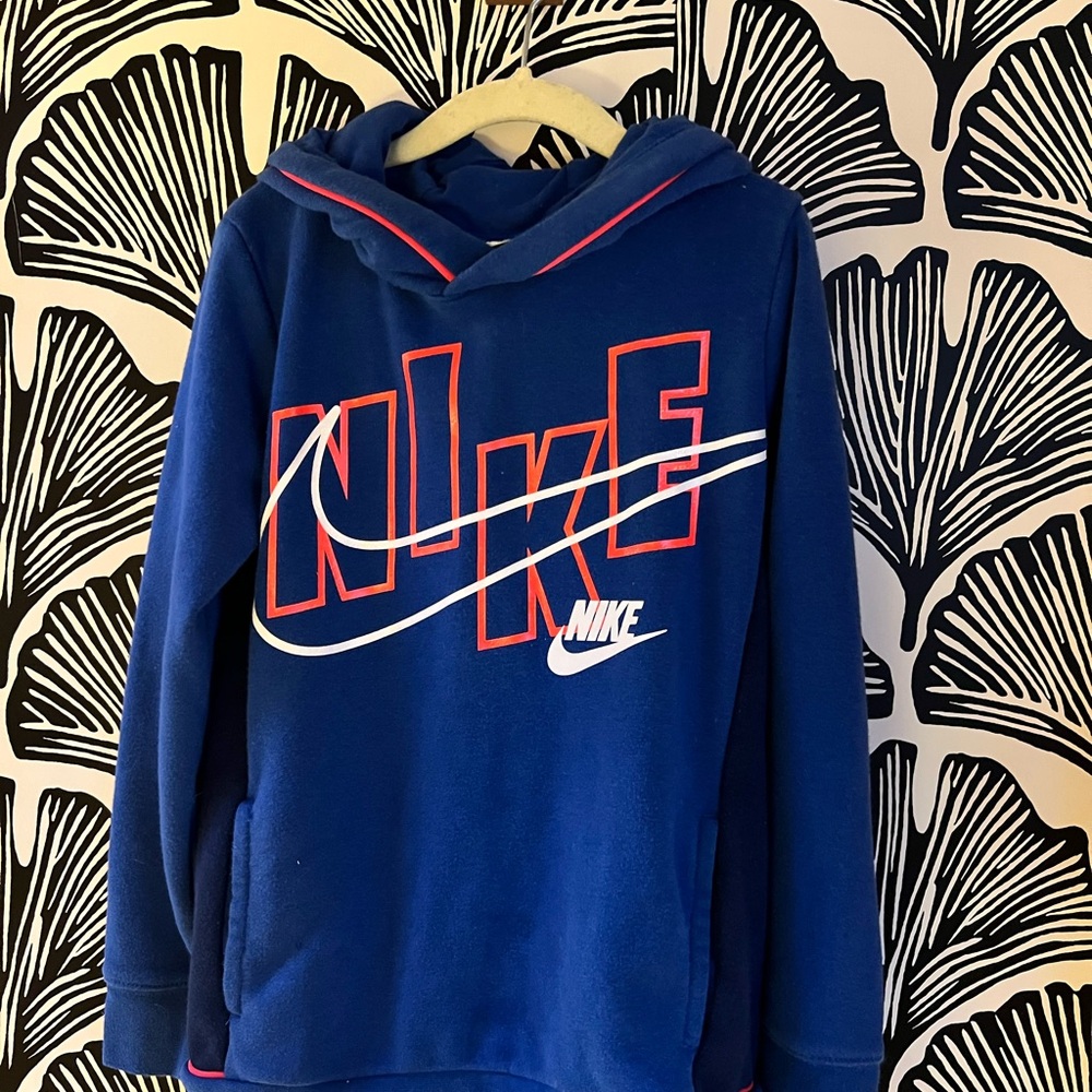 Nike Kids Royal Blue Hoodie with Red Accents